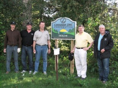 NZC team unveils Hole #8 sign at Seven Spruce golf course